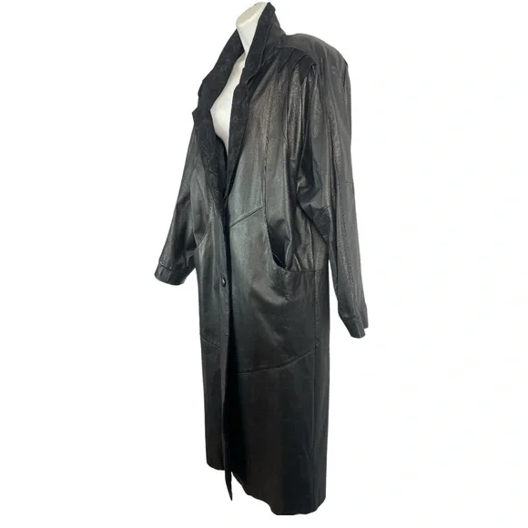 Global Identity G-III Vintage Long Leather Jacket Size Large - Picture 2 of 8